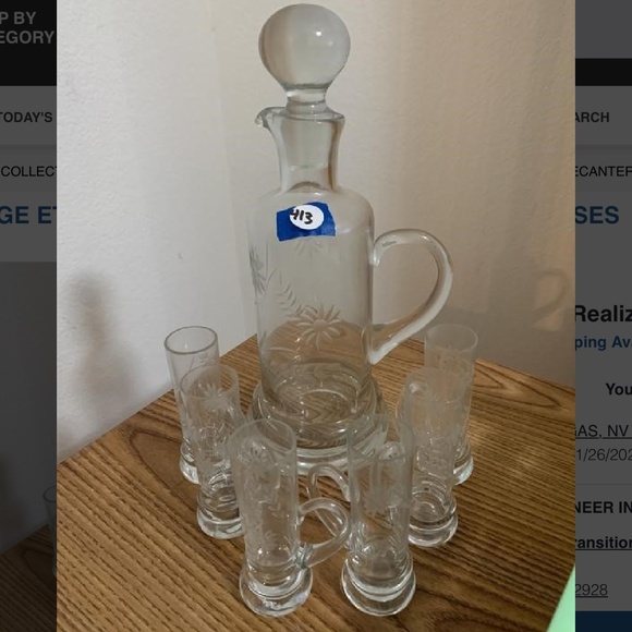 Vintage Crystal Decanter w/ Stopper 6 Cordial Liquor Glasses Set From Romania - Picture 2 of 8